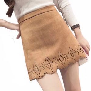 MITSU SUEDE SCALLOPED SKIRT